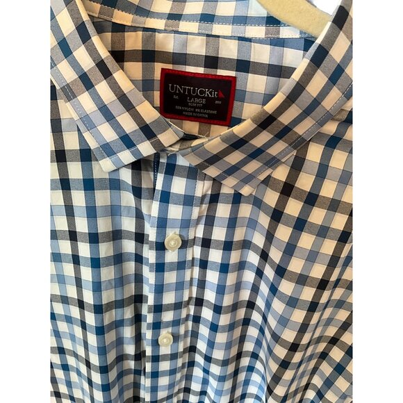 Untuckit Large Slim Fit Nylon Blend Men's Long Sleeve Button‎ Up Shirt - Picture 2 of 7